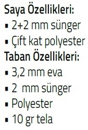 çift kat polyester terlik