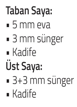 Kadife Çift Kat Terlik- ÖZELLİKLERİ 2